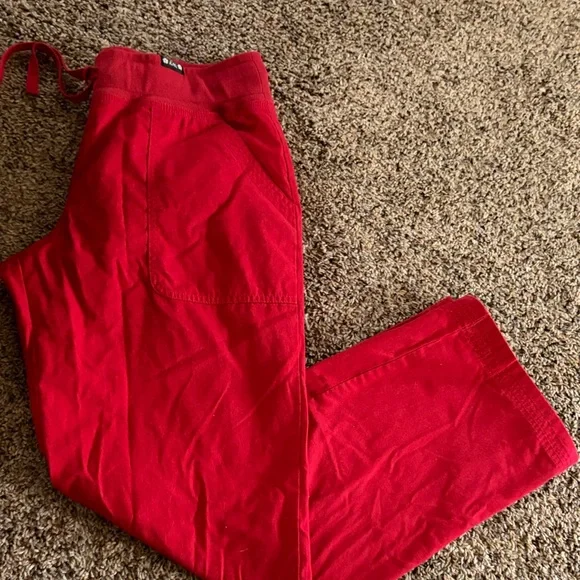 Koi Lite Red Scrub Pants Women’s Medium Comfort Waist Drawstring Pockets - Picture 2 of 5